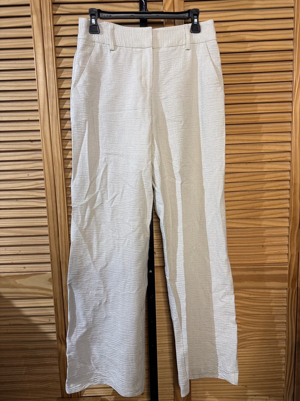 Drew Juliette Wide Leg Trouser Pants High Rise Neutral Cream Size 4 New